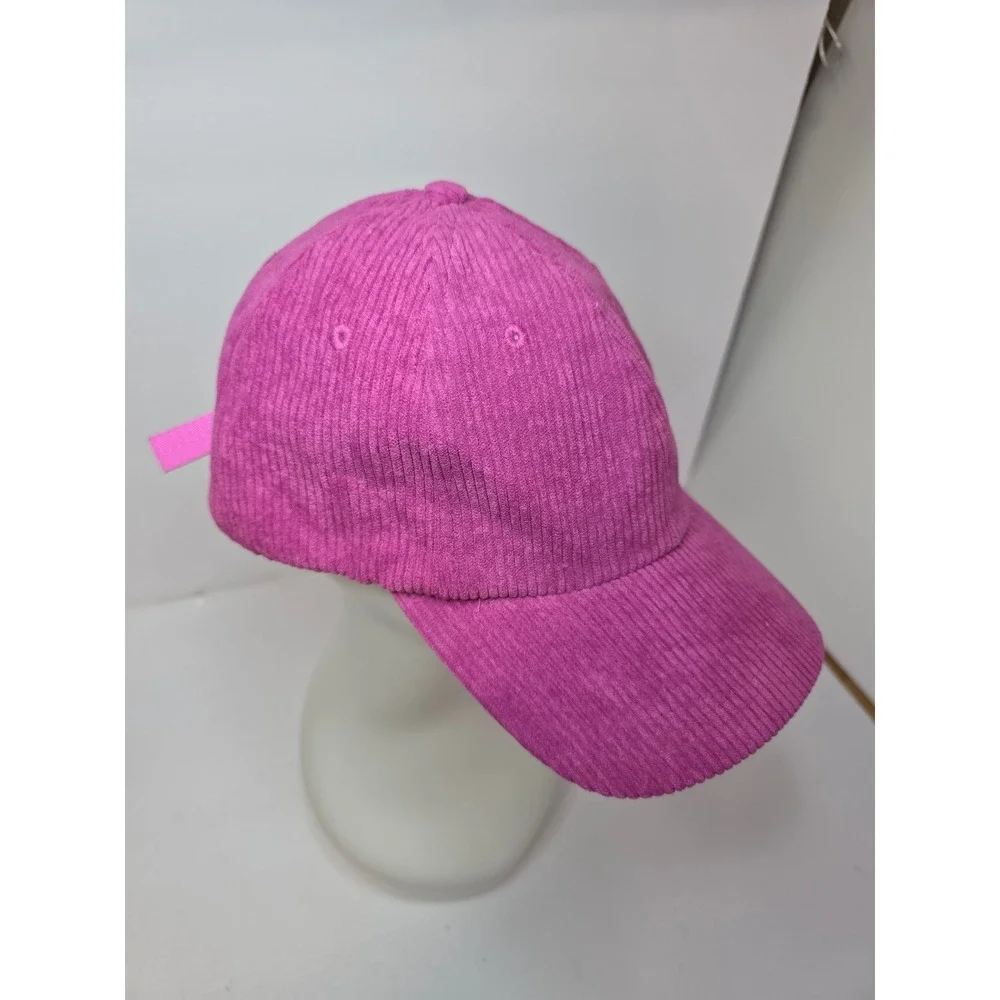 Anthropologie Magenta Pink Corduroy BaseballCap Adjustable Strapback Hat Stylish